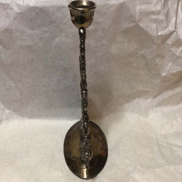 Vintage Silver Plate Christmas Tree Candle Holder Ornaments/Presents 10”x6.5” - Picture 2 of 10